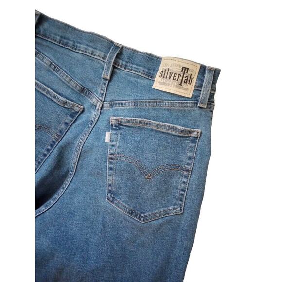 Levi’s Silver Tab Mom Jeans 29X27 High Waist Tapered 90’s Old School Distressed - Picture 4 of 9